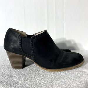 Life Stride Velocity Black Faux Suede Ankle Boots Booties 8M